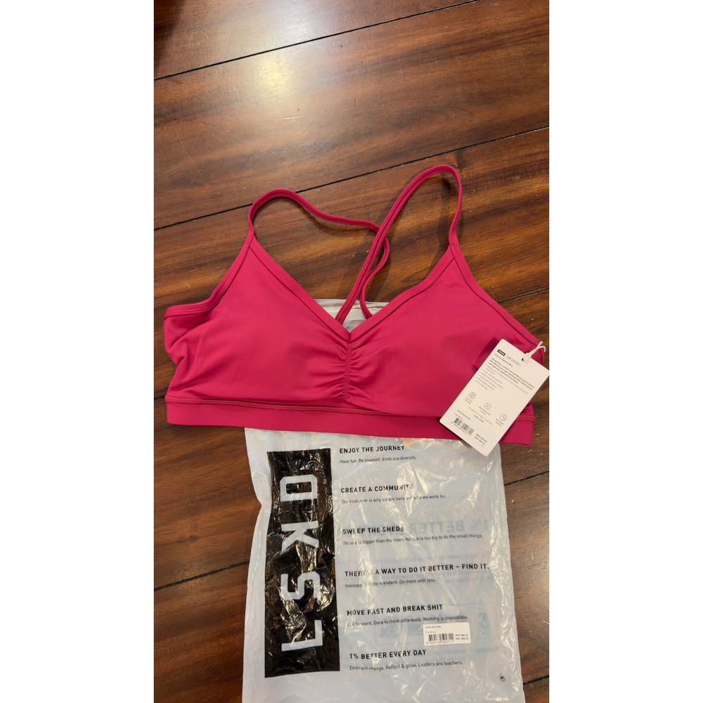 LSKD Clarity Sports Bra Plum Berry Ruched Women's Large NWT NEW - Picture 7 of 16